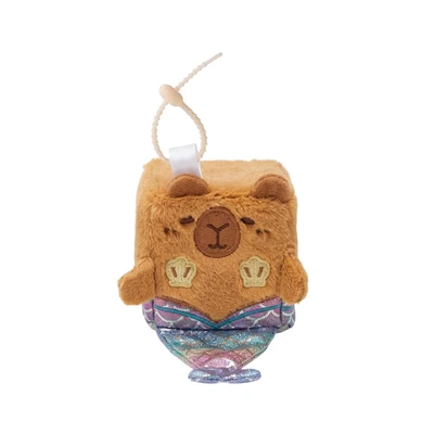 Gambar Squarepals Gantungan Kunci Plush Capybara Mermaid Ukuran S - Cokelat