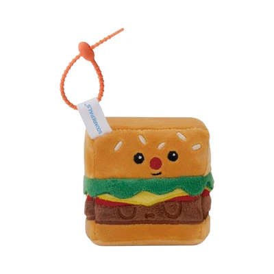 Gambar Squarepals Gantungan Kunci Plush Hamburger Ukuran S - Cokelat