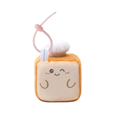 Gambar Squarepals Gantungan Kunci Plush Toast Ukuran S - Cokelat