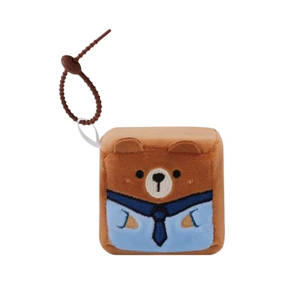 Gambar Squarepals Gantungan Kunci Plush Bear Ukuran S - Cokelat
