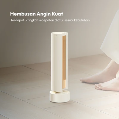 Gambar Kris Kipas Angin Meja Mini Rechargeable 3000 mAh - Krem