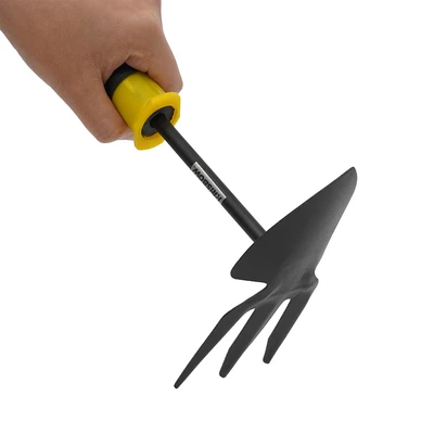 Gambar Krisbow Garpu Taman dan Cangkul Tangan 2 in 1 - Hitam/Kuning
