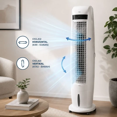 Gambar Krisbow Air Cooler 40 Liter 3500 CMH 350 Watt - Putih