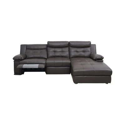 Gambar Informa Verona Sofa Sudut Recliner Kulit Kanan - Cokelat Tua