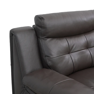 Gambar Informa Verona Sofa Sudut Recliner Kulit Kanan - Cokelat Tua