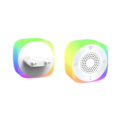 Gambar Krisbow Bel Pintu Nirkabel Kinetic RGB Plug Square - Putih