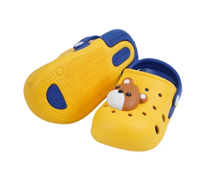 Gambar Ataru Sandal Anak Clogs Shiba Ukuran 20/21 - Biru/Kuning