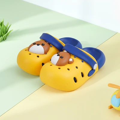 Gambar Ataru Sandal Anak Clogs Shiba Ukuran 26/27 - Biru/Kuning