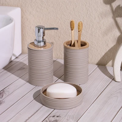 Gambar Stora Set 3 Pcs Perlengkapan Kamar Mandi - Krem
