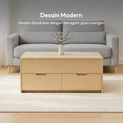 Gambar Selma Hazen Meja Tamu - Cokelat Oak