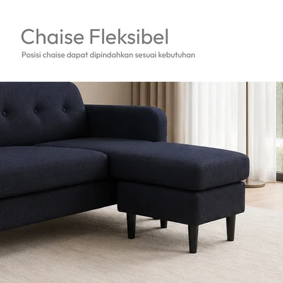 Gambar Informa Laura Sofa Modular Sudut Fabric - Biru