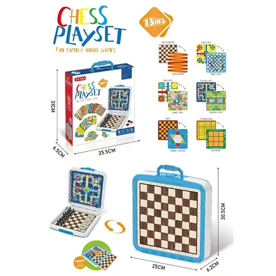 Gambar Kiddy Fun Playset Chess Board Games 13 In 1 - Mix