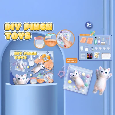 Gambar Kiddy Fun Set Squishy Diy Pinch Toys Cat V2 - Mix
