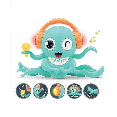 Gambar Kiddy Fun Octopus Dengan Lampu & Suara - Hijau Mint