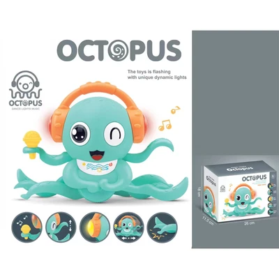 Gambar Kiddy Fun Octopus Dengan Lampu & Suara - Hijau Mint