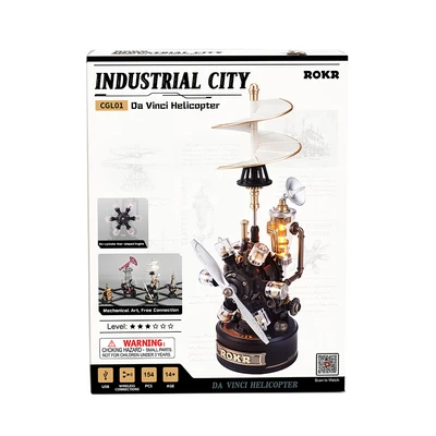 Gambar Rolife Miniatur 3d Industrial City Da Vinci Helicopter Set 154 Pcs Cgl01 - Mix