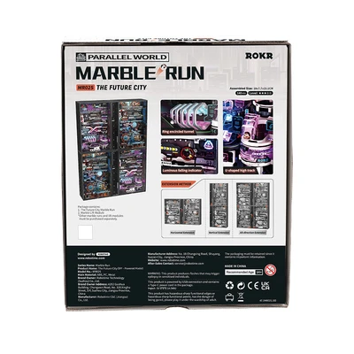 Gambar Rolife Miniatur 3d Marble Run The Future City Set 140 Pcs Mr02s - Hitam