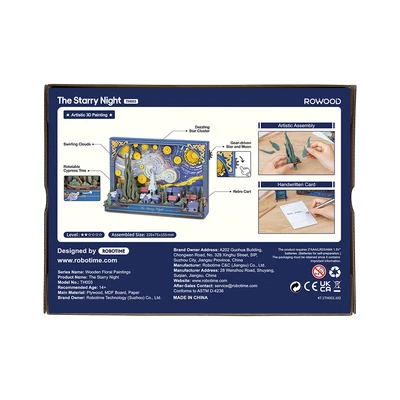 Gambar Rolife Puzzle 3d Artistic Painting The Starry Night Set 238 Pcs Th003 - Biru