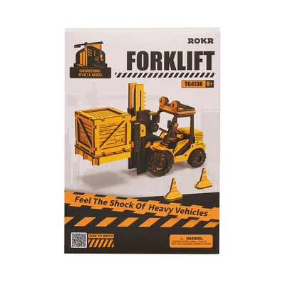 Gambar Rolife Puzzle 3d Forklift Engineering Vehicle Set 139 Pcs Tg413k - Kuning