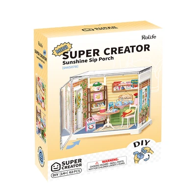 Gambar Rolife Miniatur 3d Mini Super Creator Sunshine Sip Porch Set 62 Pcs Dws07b - Mix