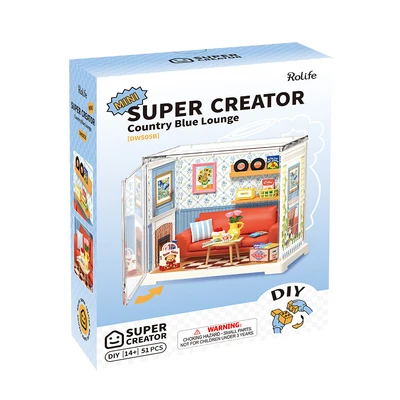 Gambar Rolife Miniatur 3d Mini Super Creator Country Blue Lounge Set 51 Pcs Dws05b - Mix