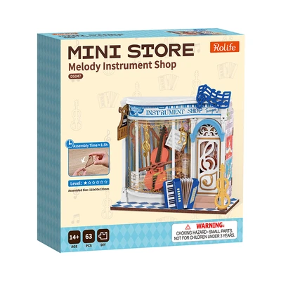 Gambar Rolife Miniatur 3d Mini Store Melody Instrument Shop Set 63 Pcs Ds047 - Mix