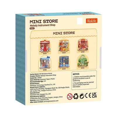 Gambar Rolife Miniatur 3d Mini Store Melody Instrument Shop Set 63 Pcs Ds047 - Mix