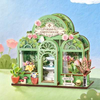 Gambar Rolife Miniatur 3d Mini Store Green Fountain Garden Set 115 Pcs Ds049 - Mix