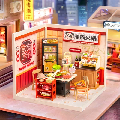 Gambar Rolife Miniatur 3d Super Creator Panda Hot Pot Set 127 Pcs Dw020 - Mix