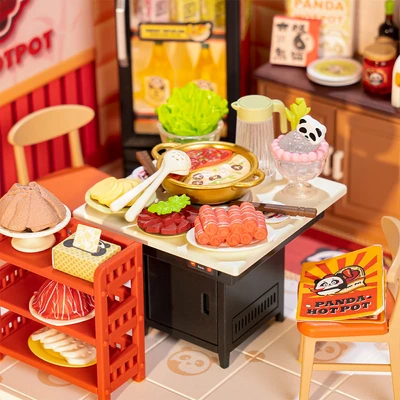 Gambar Rolife Miniatur 3d Super Creator Panda Hot Pot Set 127 Pcs Dw020 - Mix