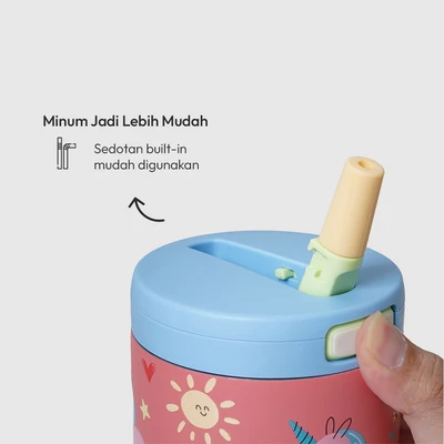 Gambar Picas Critter Botol Vacuum Flask Dengan Handle Stainless Steel 304 550 ml - Pink