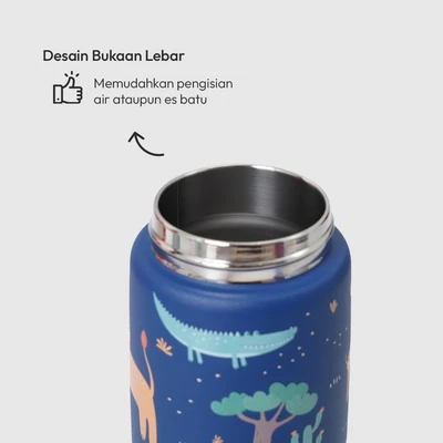 Gambar Picas Critter Botol Vacuum Flask Dengan Strap Stainless Steel 304 420 ml - Biru Navy