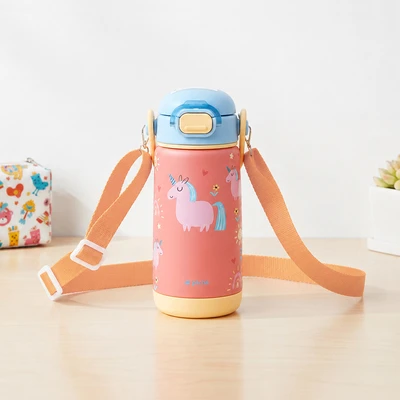 Gambar Picas Critter Botol Vacuum Flask Dengan Strap Stainless Steel 304 420 ml - Pink