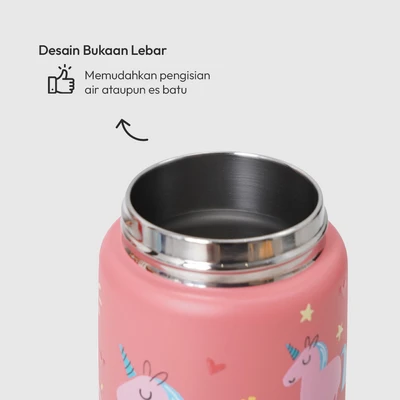 Gambar Picas Critter Botol Vacuum Flask Dengan Strap Stainless Steel 304 420 ml - Pink