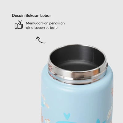 Gambar Picas Critter Botol Vacuum Flask Dengan Strap Stainless Steel 304 420 ml - Biru