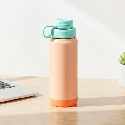Gambar Picas Powie Botol Vacuum Flask Dengan Tas Penyimpanan 750 ml - Orange Coral