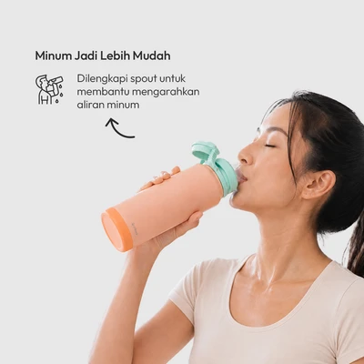 Gambar Picas Powie Botol Vacuum Flask Dengan Tas Penyimpanan 750 ml - Orange Coral