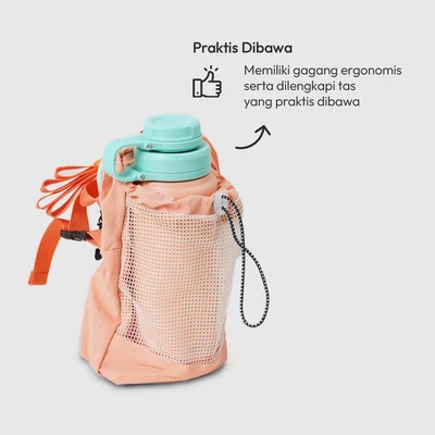 Gambar Picas Powie Botol Vacuum Flask Dengan Tas Penyimpanan 750 ml - Orange Coral