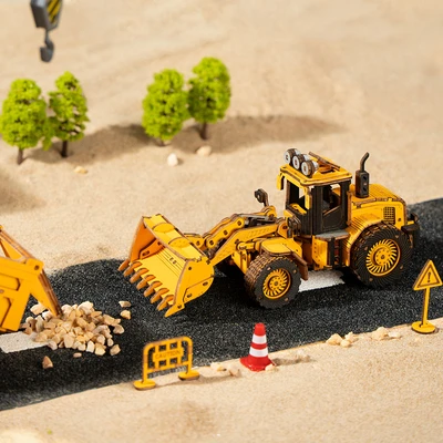 Gambar Rolife Puzzle 3d Bulldozer Engineering Vehicle Set 211 Pcs Tg509k - Kuning