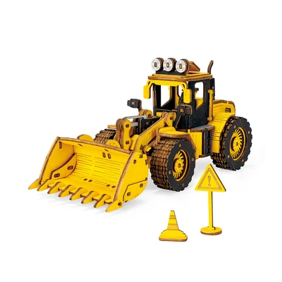 Gambar Rolife Puzzle 3d Bulldozer Engineering Vehicle Set 211 Pcs Tg509k - Kuning