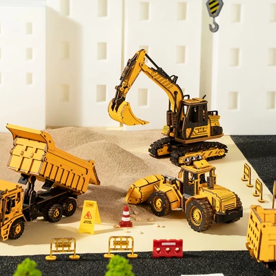 Gambar Rolife Puzzle 3d Excavator Engineering Vehicle Set 395 Pcs Tg508k - Kuning