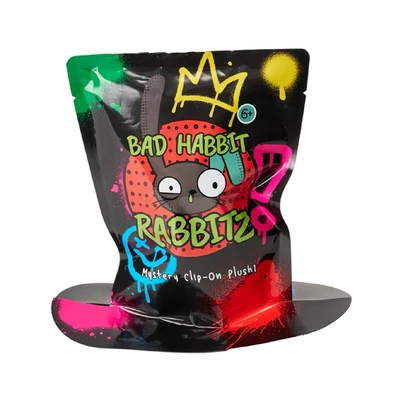 Gambar Deddy Bears Gantungan Kunci Boneka Plush Clip On Bad Habbit Rabbitz Random