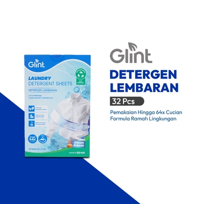 Gambar Glint Ocean Breeze Detergen Lembaran Pakaian 32 Lembar