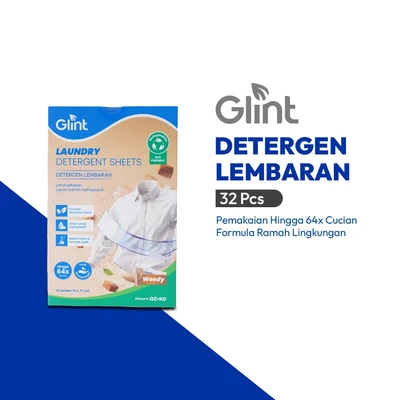 Gambar Glint Woody Detergen Lembaran Pakaian 32 Lembar