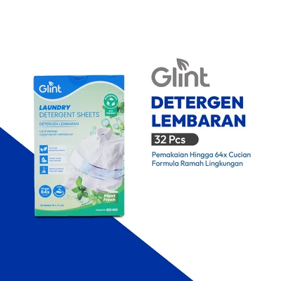 Gambar Glint Plant Fresh Detergen Lembaran Pakaian 32 Lembar