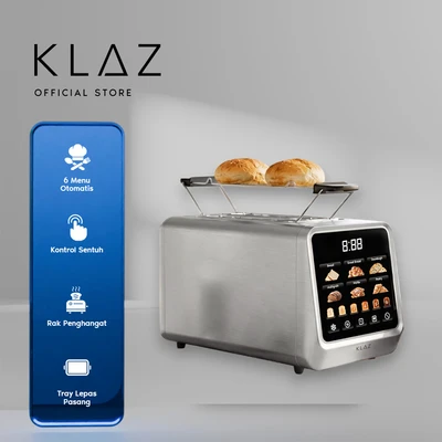 Gambar Klaz Toaster Digital 2 Slice Dengan Rak Penghangat 850 Watt - Silver