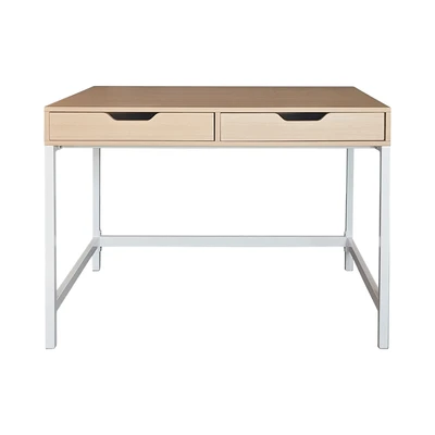 Gambar Informa Serano Meja Kantor MDF 100x60x76 cm - Putih/Cokelat Oak