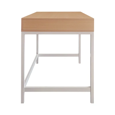 Gambar Informa Serano Meja Kantor MDF 100x60x76 cm - Putih/Cokelat Oak