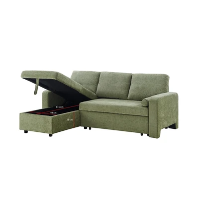 Gambar Selma Markus Sofa Bed Sudut Fabric - Hijau