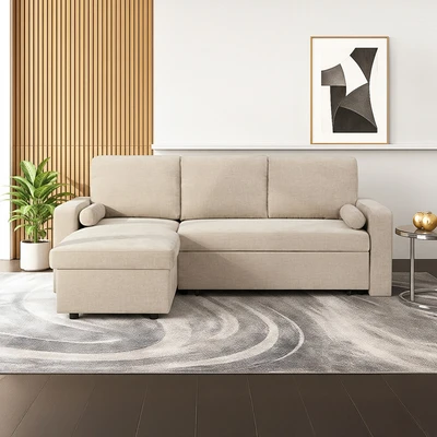 Gambar Selma Markus Sofa Bed Sudut Fabric - Krem Beige